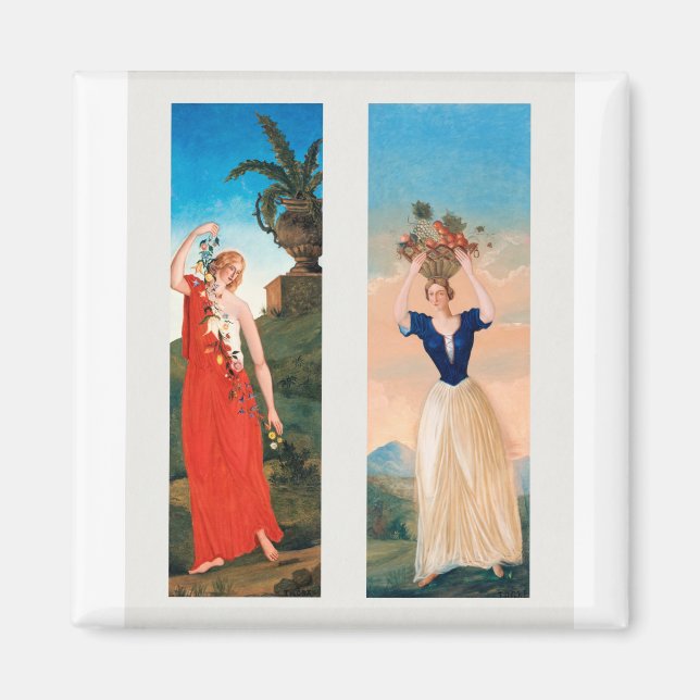 Konst De fyra årstiderna av Paul Cézanne Magnet (Framsidan)