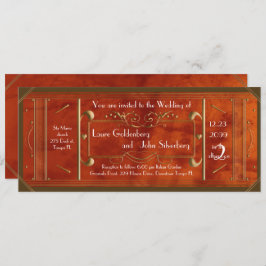 konst deco bröllop biljett,läderlyx inbjudningar