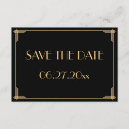 Konst Deco Bröllop Great Gatsby Save The Date-kort Spara Datumet