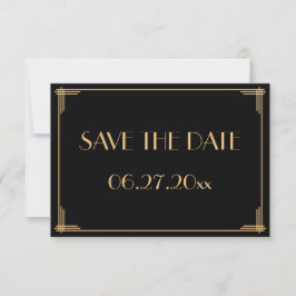 Konst Deco Bröllop Great Gatsby Save The Date-kort Spara Datumet