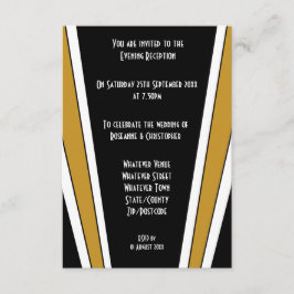 Konst Deco Design Black- och Guld-bröllopsmottagni Tilläggskort
