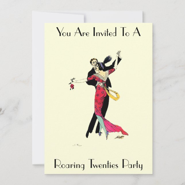 Konst Deco-inbjudan från det glada 1920-talet Inbjudningar (Framsida)