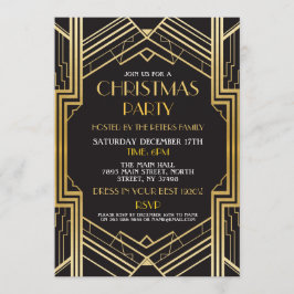 Konst Deco-julhelgen Inbjudan Gatsby Party Guld