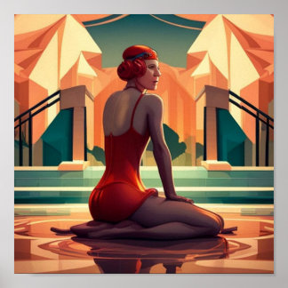 konst deco-kvinna poster