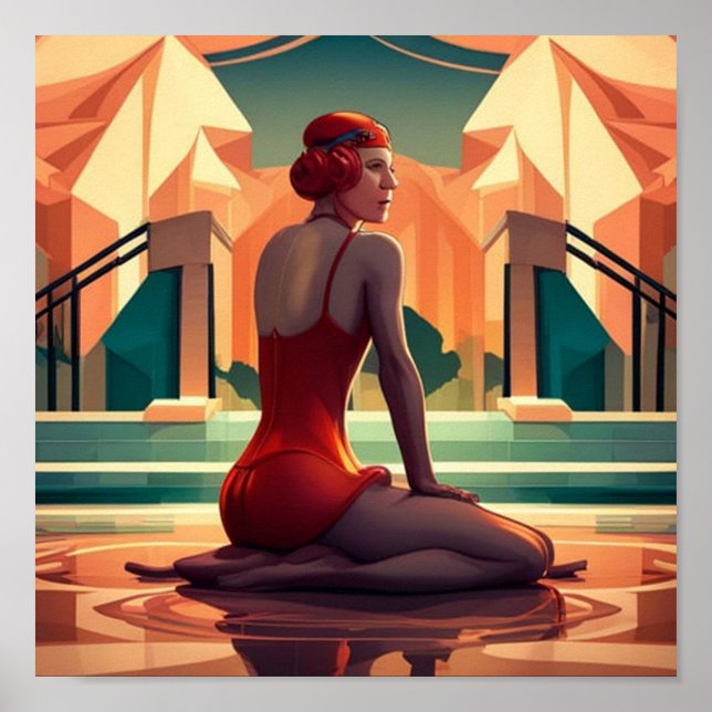 konst deco-kvinna poster (Framsidan)