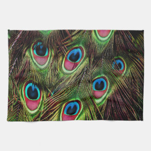 konst deco teal grönt turcoise peacock kökshandduk