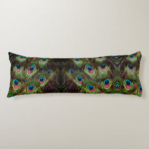 konst deco teal grönt turcoise peacock kroppskudde