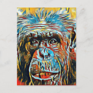 Konst Digital för schimpansschimpanspopet Vykort