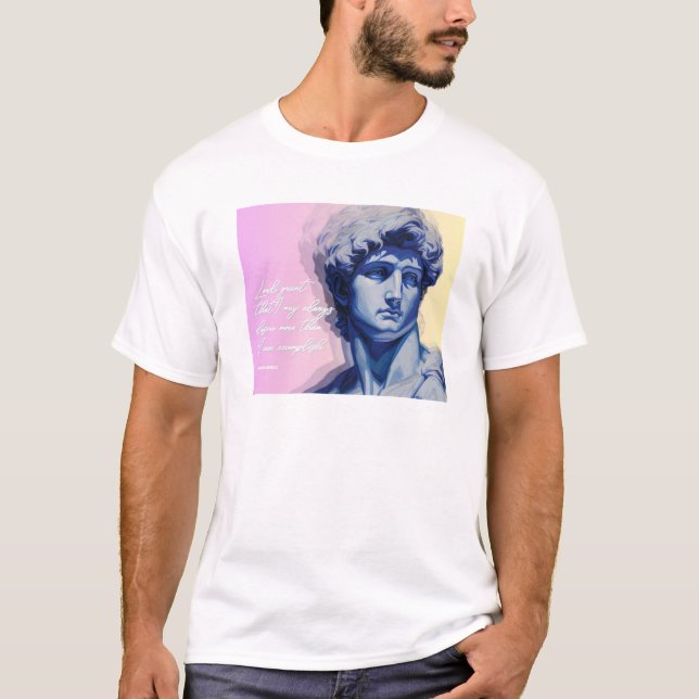 Konst dör aldrig t-shirt | David Skulptur (Framsida)