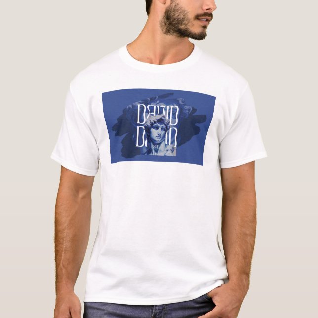 Konst dör aldrig t-shirt | David Skulptur (Framsida)