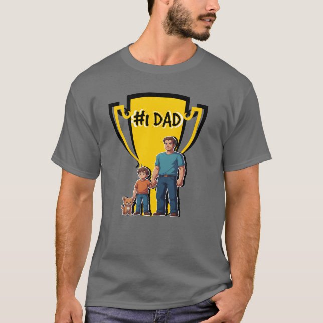 konst far och son 8 bitar nummer 1 pappa t shirt (Framsida)