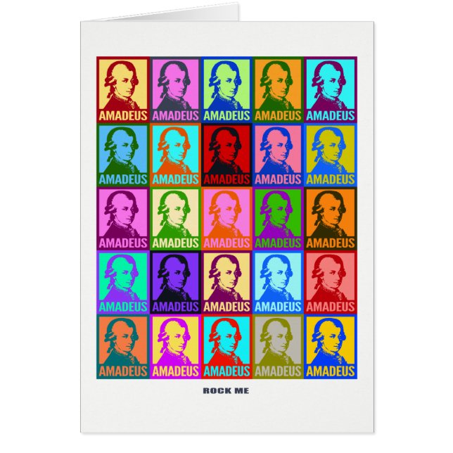 Konst - färgad Amadeus | Mozart Sten Me Hälsningskort (Framsidan)