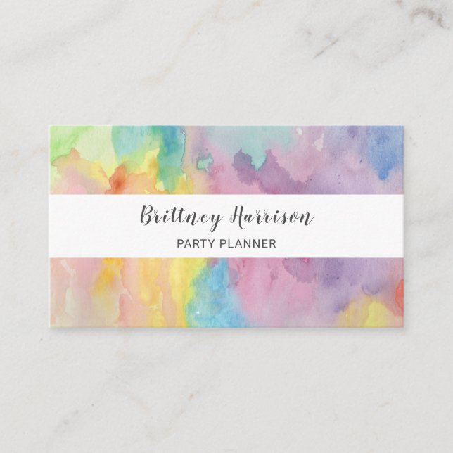 Konst för Abstrakt av trendigets färgstarka vatten Visitkort (Framsida)
