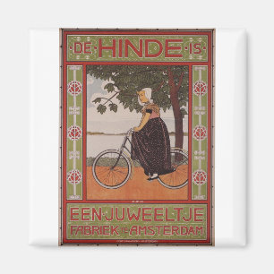 Konst för affisch för Amsterdam vintagecykel Magnet