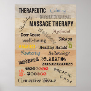 Konst för affisch för massageterapiord