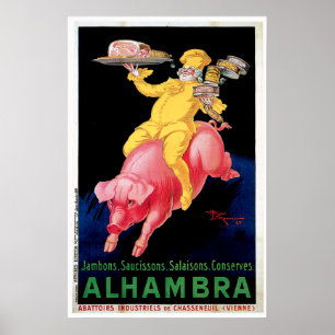 Konst för annons för mat för skinkaAlhambra Poster