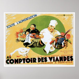 Konst för annons för mat för vintage för Compt Poster
