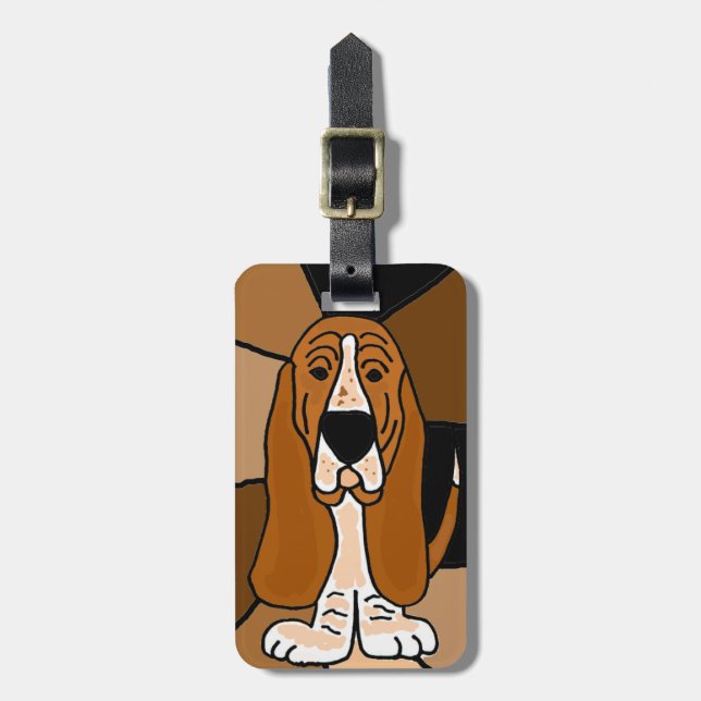 Konst för Bassethundhund Bagagebricka (Vertikal Framsida)