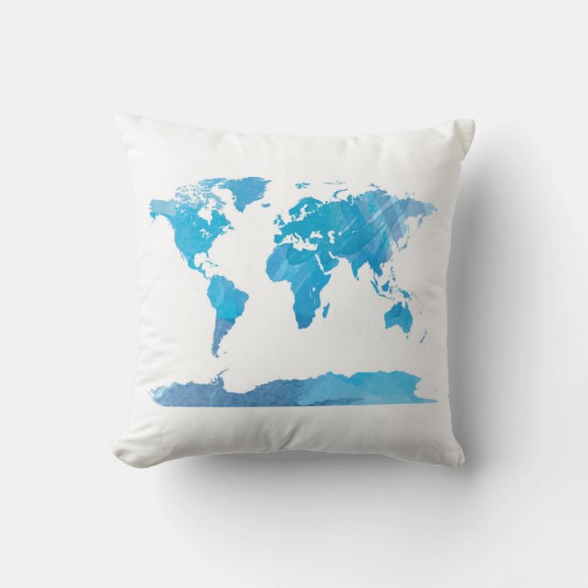 Konst för blått för målning för kudde (Framsida)