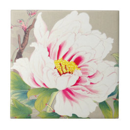 Konst för blomma Zuigetsu Ikeda för rosa Camellia Kakelplatta