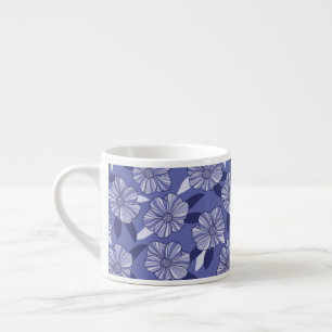 Konst för botanisk Lila Blommigt Line Art Espressomugg