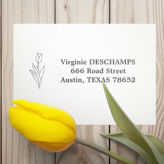 Konst för botaniska tulip Line Självfärgande Stämpel (Botanical Tulip Line Self-inking Stamp)