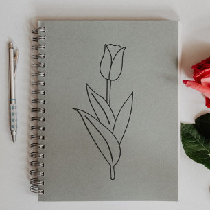 Konst för botaniska tulip Line Stämpel