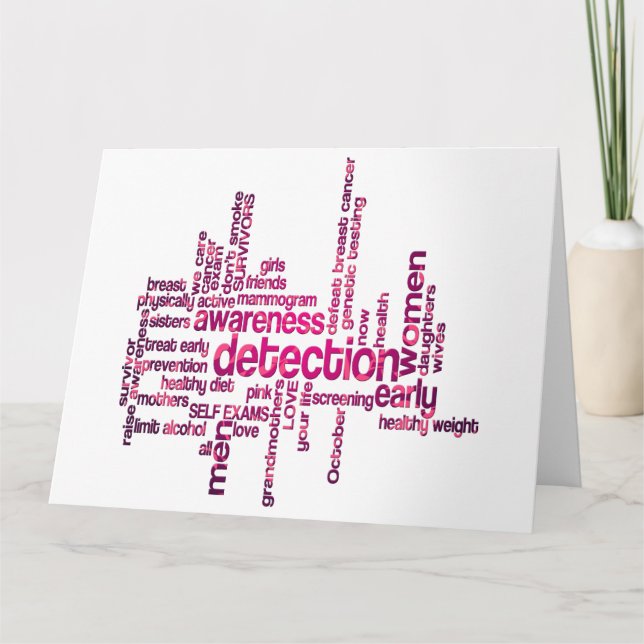 Konst för bröstcancermedvetenhetmoln kort (Framsida)