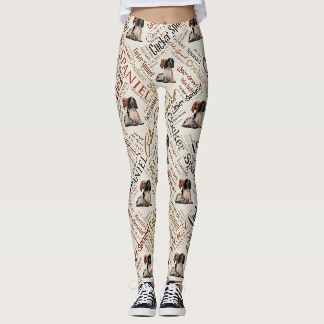 Konst för cockerspanielSpanielord Leggings (Framsida)