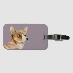Konst för Corgihundvattenfärg Bagagebricka