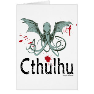 Konst för Cthulhu fasavektor Hälsningskort