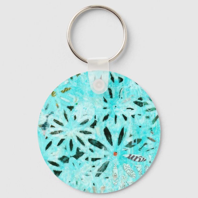 Konst för Daisy av blandade media Nyckelring (Framsida)