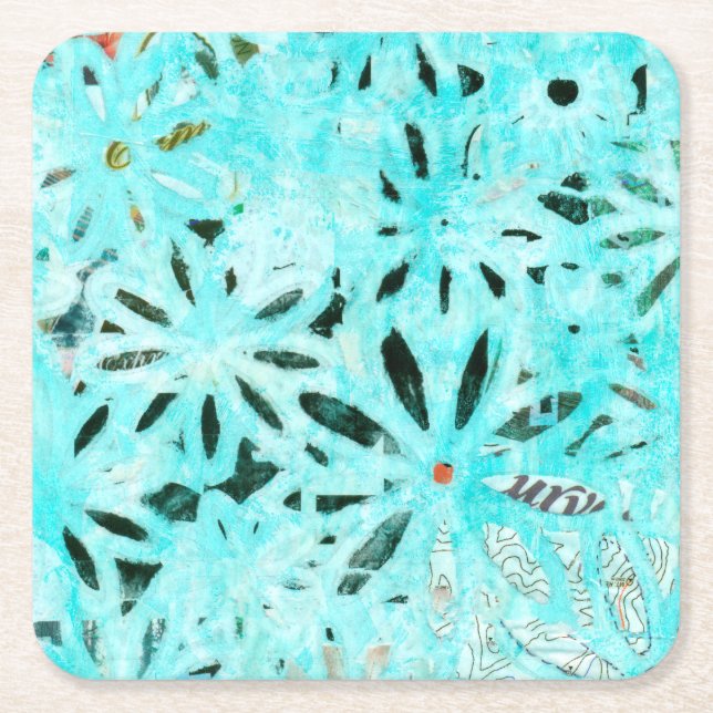 Konst för Daisy av blandade media Underlägg Papper Kvadrat (Framsidan)