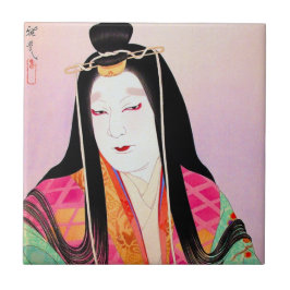 Konst för dam för orientalisk japansk kakelplatta