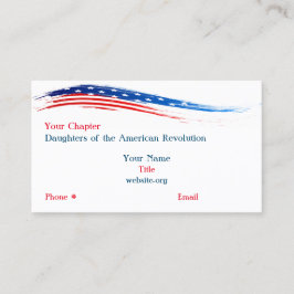 Konst för DAR-kapitelord Visitkort