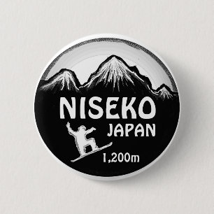 Konst för den Niseko Japan knäppas svart Knapp