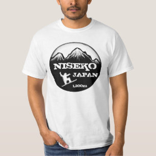 Konst för den Niseko Japan värderar svart Tee