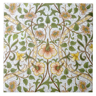 Konst för det William Morris påskliljamönster Kakelplatta
