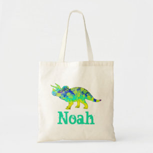 Konst för Dinosaur Noah för färgglad Triceratop Tygkasse
