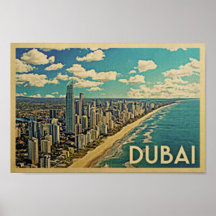 Konst för Dubai affischvintage resor Poster