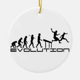 Konst för evolution för häckHurdlersport Julgransprydnad Keramik