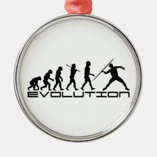 Konst för evolution för Javelinfriidrottsport Julgransprydnad Metall