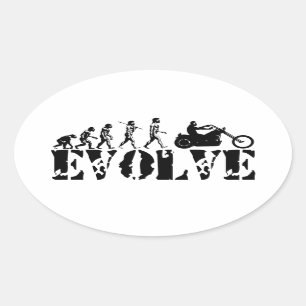 Konst för evolution för ryttare för ovalt klistermärke