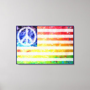 Konst för flagga för Hippiefredfreak Canvastryck
