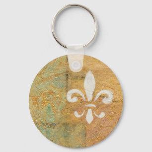 Konst för Fleur De Lis Pastell vitoriginal Nyckelring