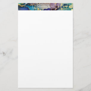 Konst för flytande Abstrakt Bläck i med flera färg Brevpapper