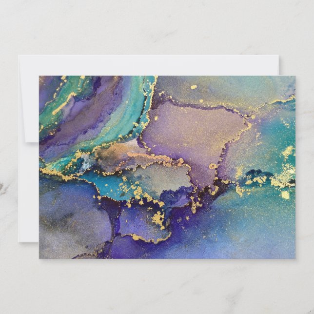 Konst för flytande Abstrakt Bläck i med flera färg Tack Kort (Framsida)