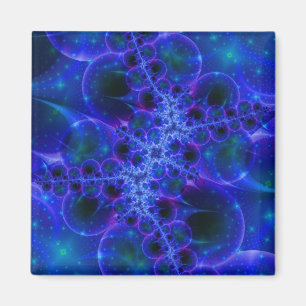 Konst för Fractal för blått och för vit för Magnet