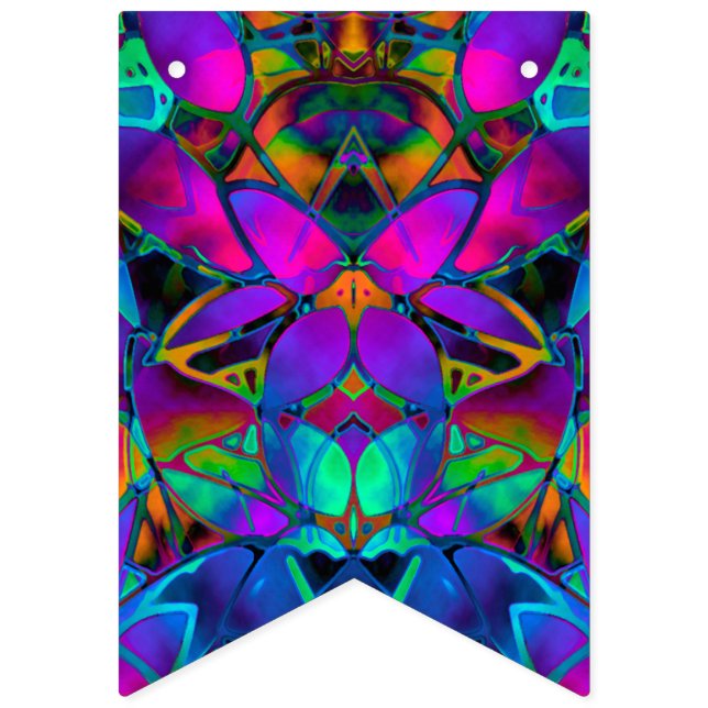 Konst för Fractal för Buntingbaner blom- Vimplar (Första flaggan)