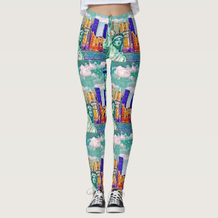 Konst för frihetsgudinnandampop leggings